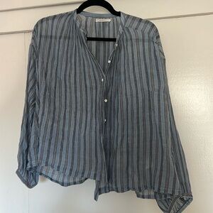 Doen striped blue button down